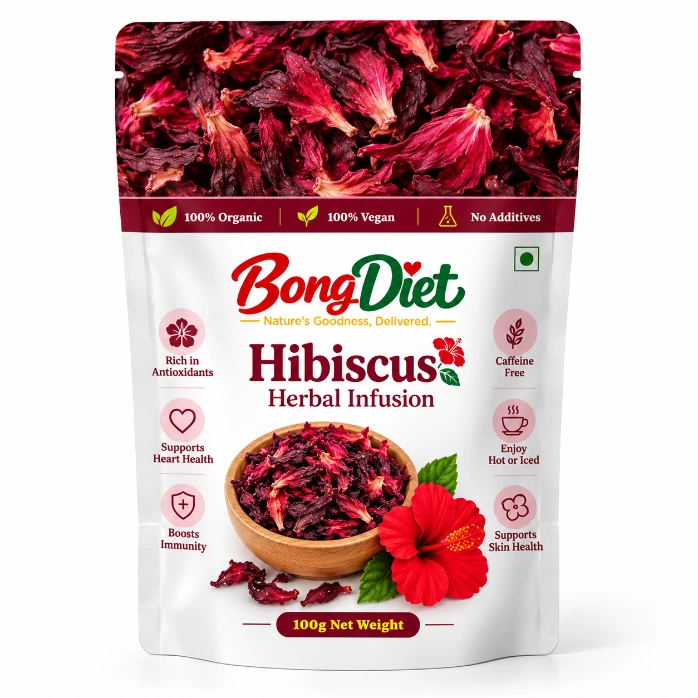 Hibiscus Herbal Infusion – 100% Natural & Pure Dried Hibiscus Flowers (100 Gram)